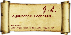 Geyduschek Leonetta névjegykártya